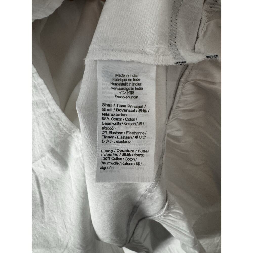 J Crew Corset Midi Dress Women’s 6 White Cotton Contrast Trim Spaghetti Straps - Picture 7 of 8